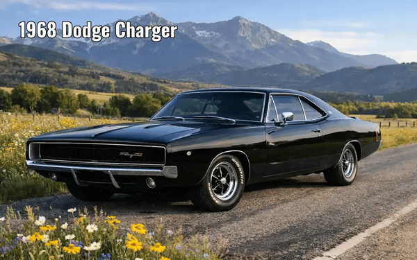 Black 1968 Dodge Charger